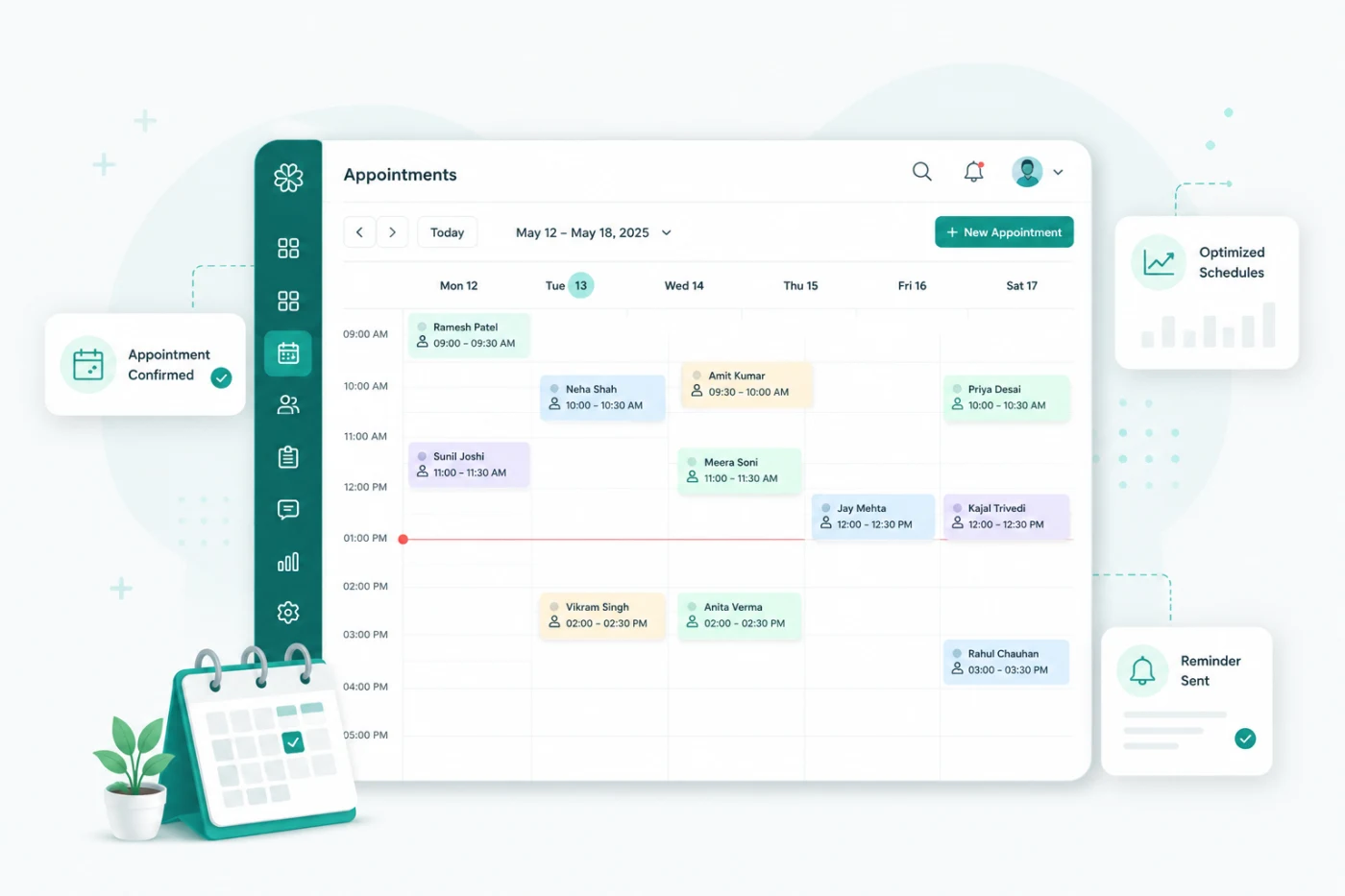 Pediatric appointment calendar & booking